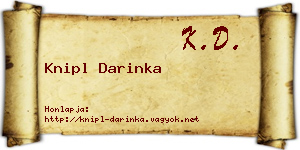Knipl Darinka névjegykártya